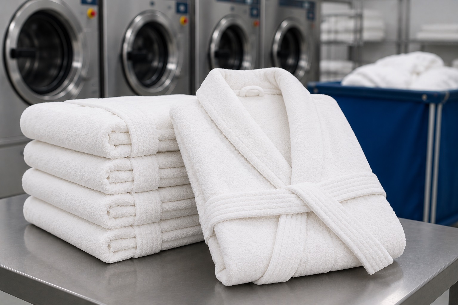 Bath robes laundry service for hospitality businesses in Kent and Seattle WA