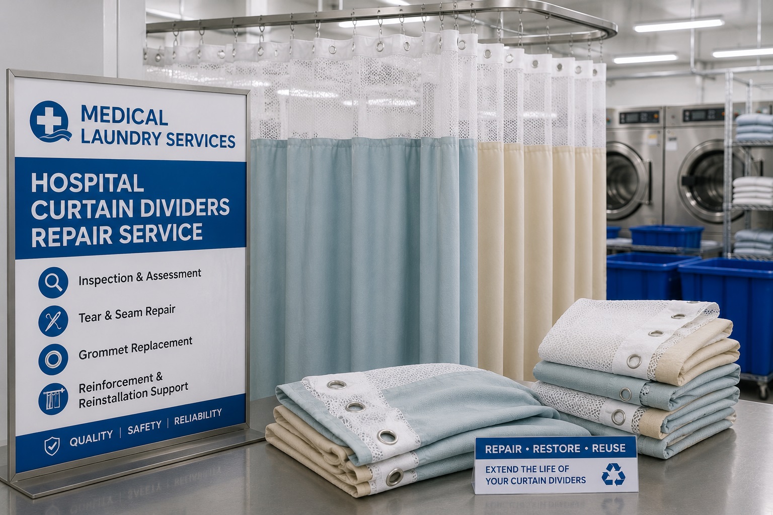 Hospital curtain dividers repair service for healthcare facilities in Seattle WA