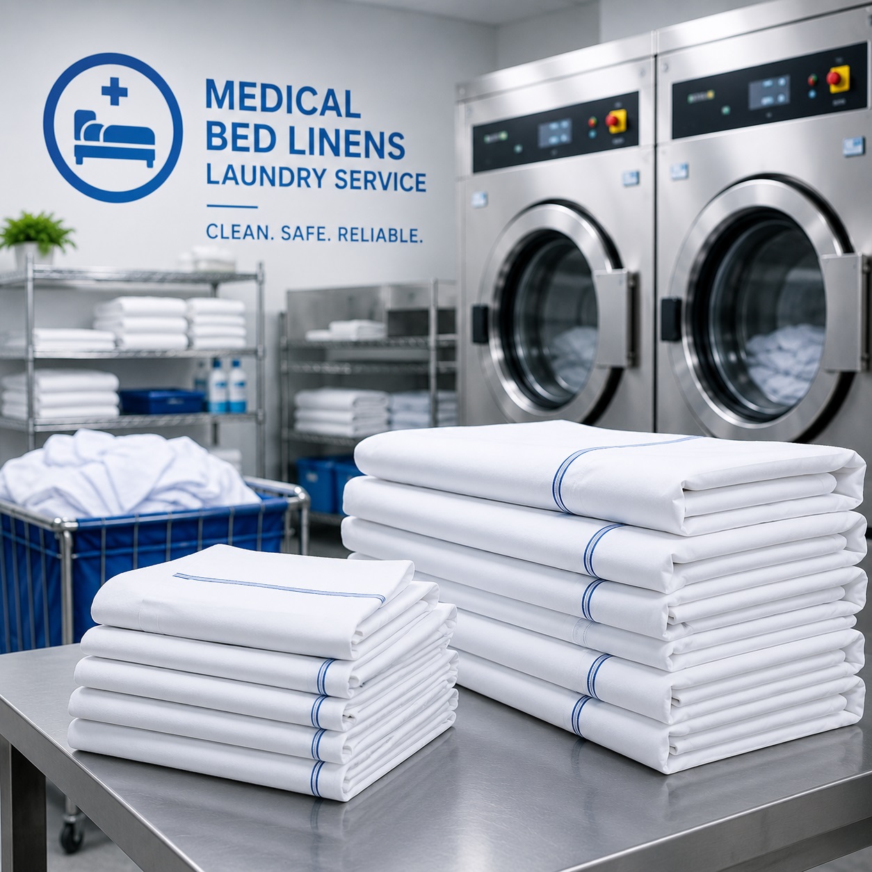 Medical laundry service for patient gowns and healthcare textiles