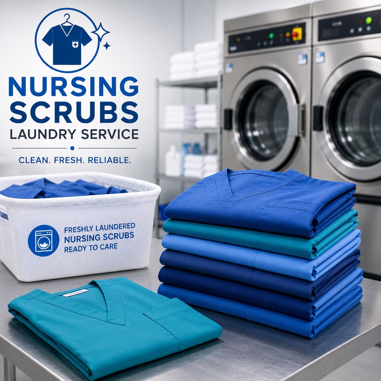 Nursing scrubs laundry service for healthcare facilities in Seattle and Kent WA