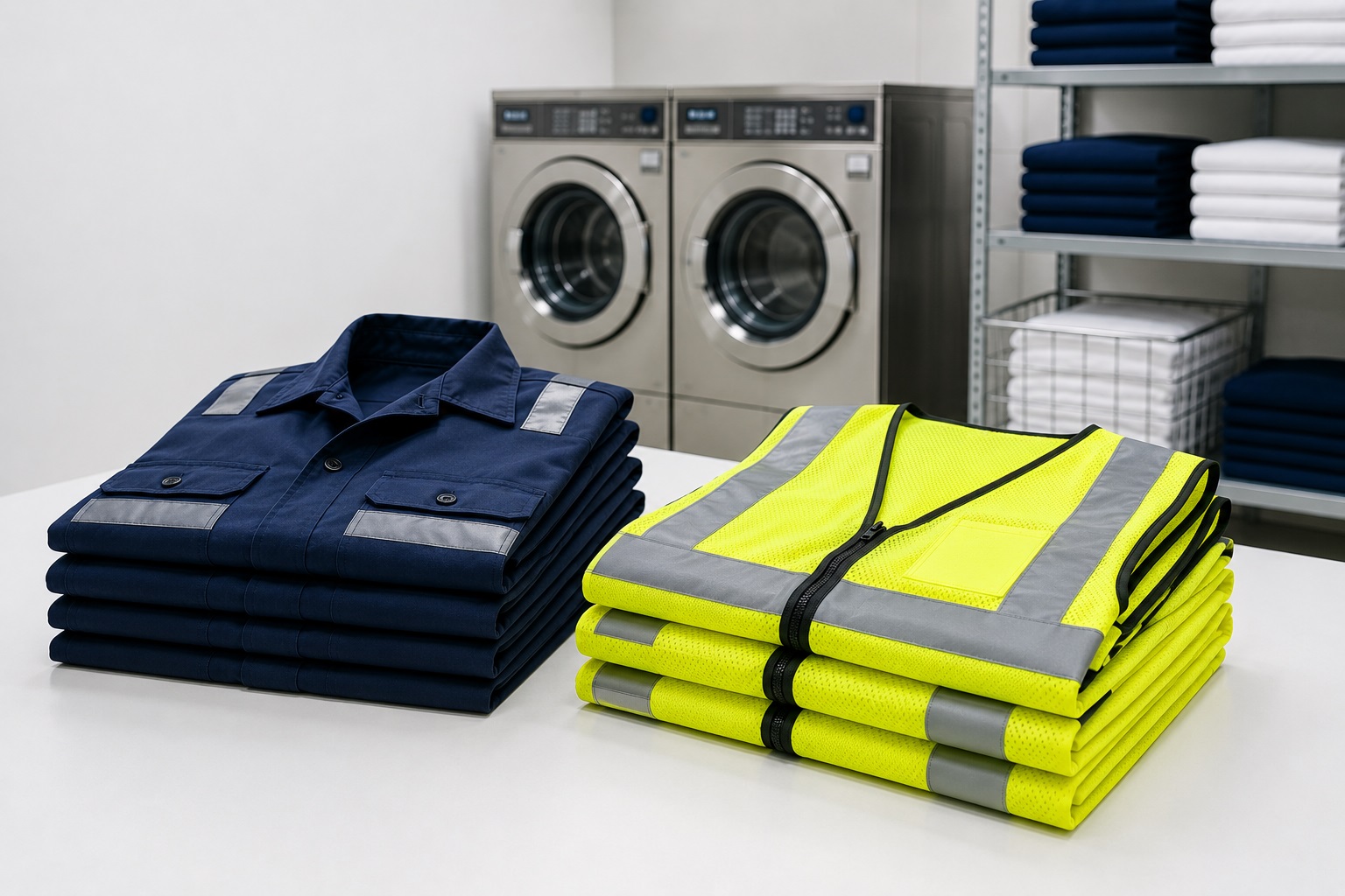 Safety vest cleaning service for commercial uniform laundry in Seattle WA