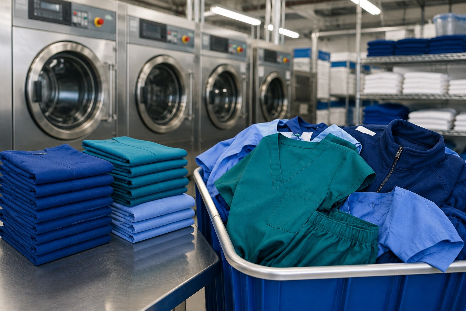 Scrubs and warmups laundry service for healthcare facilities in Kent WA